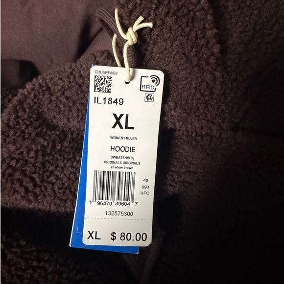 Adidas Hoodie Shadow Brown Womens Sz XL - Picture 7 of 7